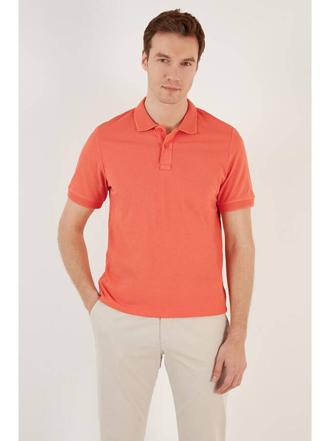 Cotton Regular Fit Buttoned Polo Collar T Shirt 5902739 - 3