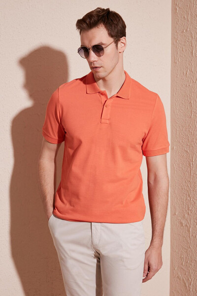 Cotton Regular Fit Buttoned Polo Collar T Shirt 5902739 - 19