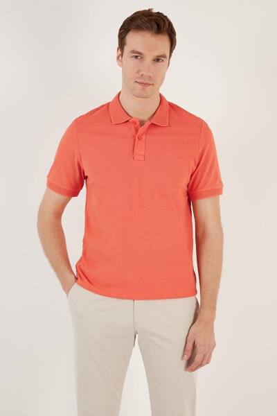 Cotton Regular Fit Buttoned Polo Collar T Shirt 5902739 - 21