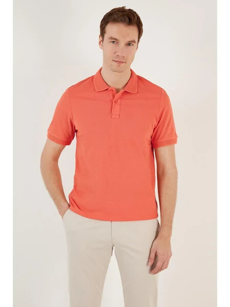 Cotton Regular Fit Buttoned Polo Collar T Shirt 5902739 - 9