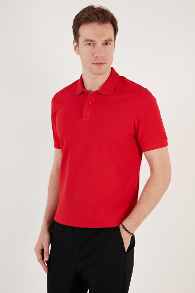 Cotton Regular Fit Buttoned Polo Collar T Shirt 5902739 - 15