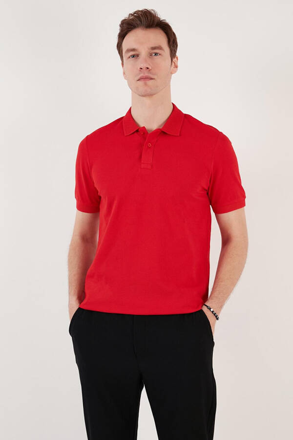 Cotton Regular Fit Buttoned Polo Collar T Shirt 5902739 - 16