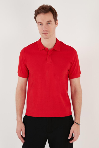 Cotton Regular Fit Buttoned Polo Collar T Shirt 5902739 - 17