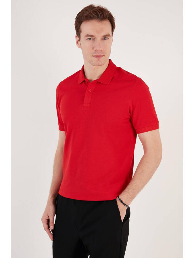 Cotton Regular Fit Buttoned Polo Collar T Shirt 5902739 - 9