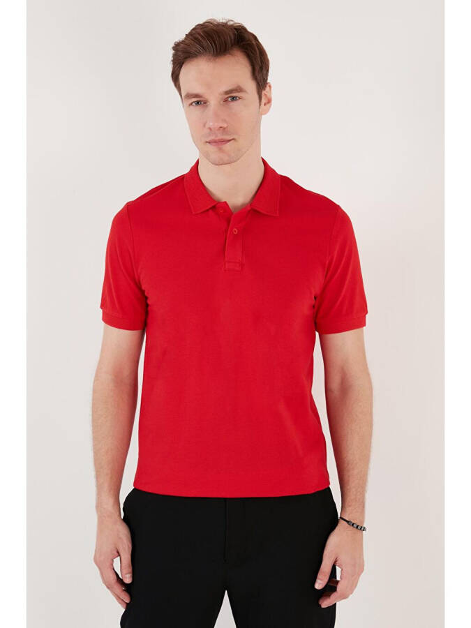 Cotton Regular Fit Buttoned Polo Collar T Shirt 5902739 - 5