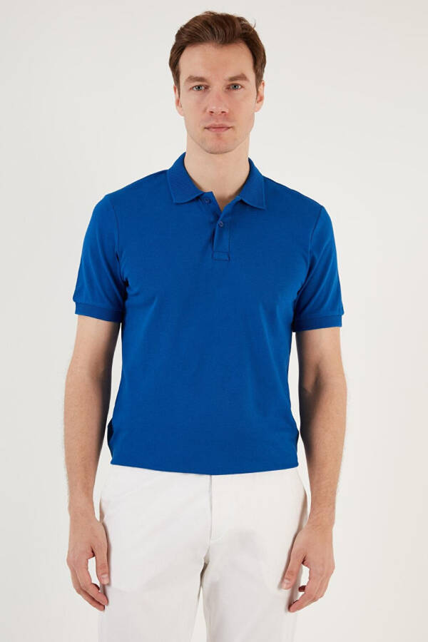 Cotton Regular Fit Buttoned Polo Collar T-Shirt 5902739 - 15