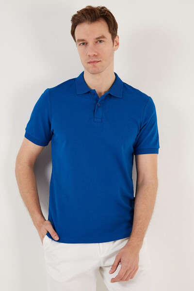 Cotton Regular Fit Buttoned Polo Collar T-Shirt 5902739 - 16