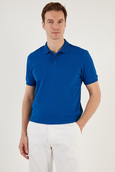 Cotton Regular Fit Buttoned Polo Collar T-Shirt 5902739 - 17