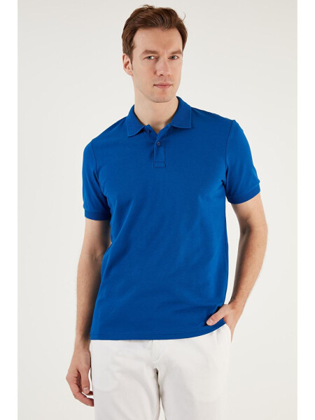 Cotton Regular Fit Buttoned Polo Collar T-Shirt 5902739 - 8