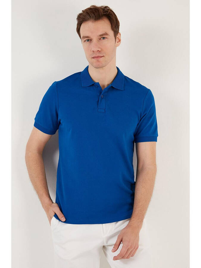 Cotton Regular Fit Buttoned Polo Collar T-Shirt 5902739 - 10