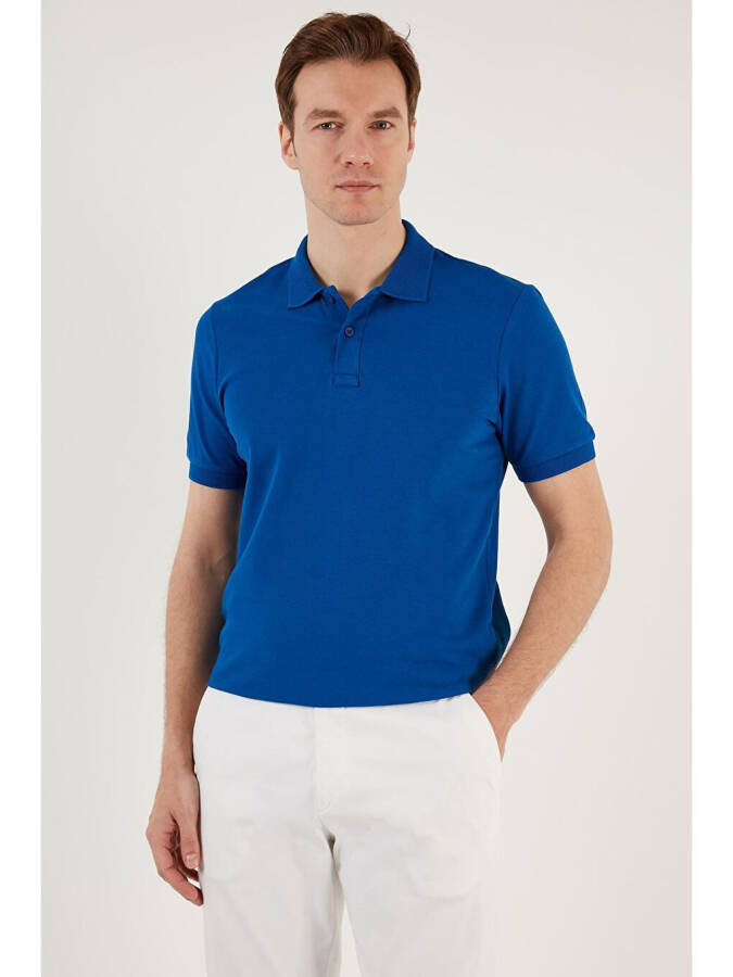 Cotton Regular Fit Buttoned Polo Collar T-Shirt 5902739 - 11