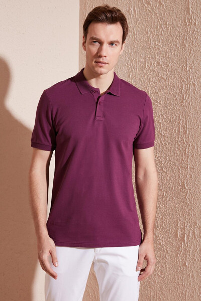 Cotton Regular Fit Buttoned Polo Collar T Shirt 5902739 - 13