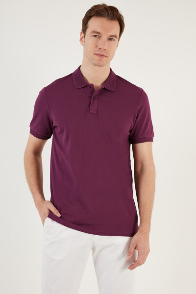 Cotton Regular Fit Buttoned Polo Collar T Shirt 5902739 - 14