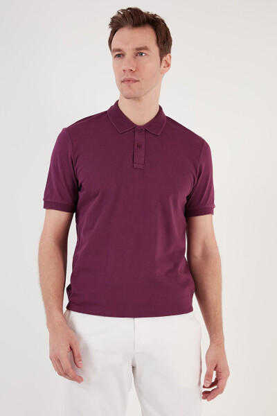 Cotton Regular Fit Buttoned Polo Collar T Shirt 5902739 - 15