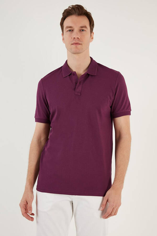 Cotton Regular Fit Buttoned Polo Collar T Shirt 5902739 - 16