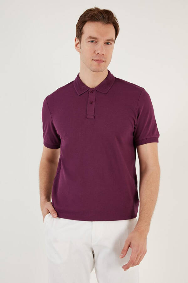 Cotton Regular Fit Buttoned Polo Collar T Shirt 5902739 - 17