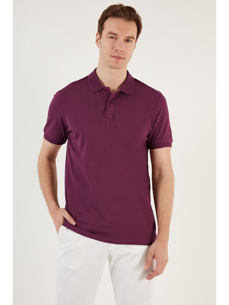 Cotton Regular Fit Buttoned Polo Collar T Shirt 5902739 - 8