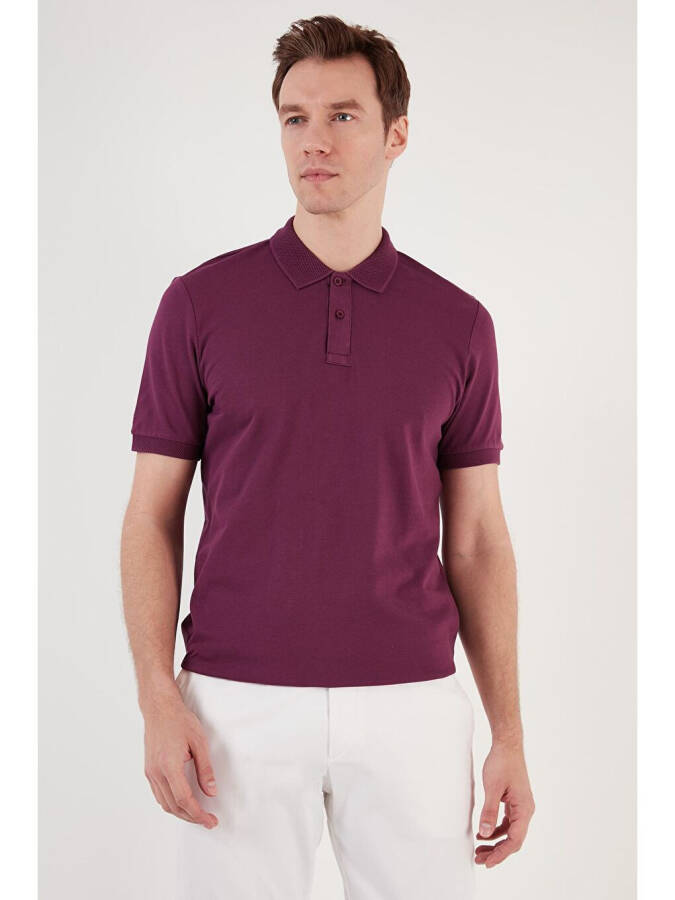 Cotton Regular Fit Buttoned Polo Collar T Shirt 5902739 - 9