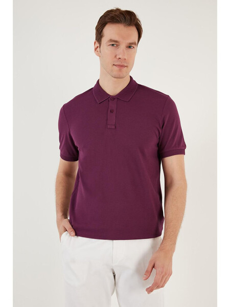 Cotton Regular Fit Buttoned Polo Collar T Shirt 5902739 - 11