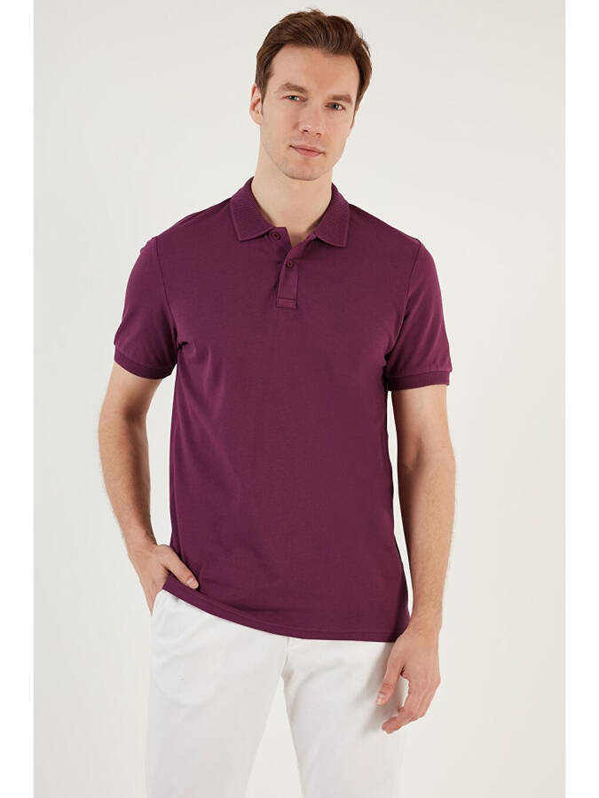 Cotton Regular Fit Buttoned Polo Collar T Shirt 5902739 - 2