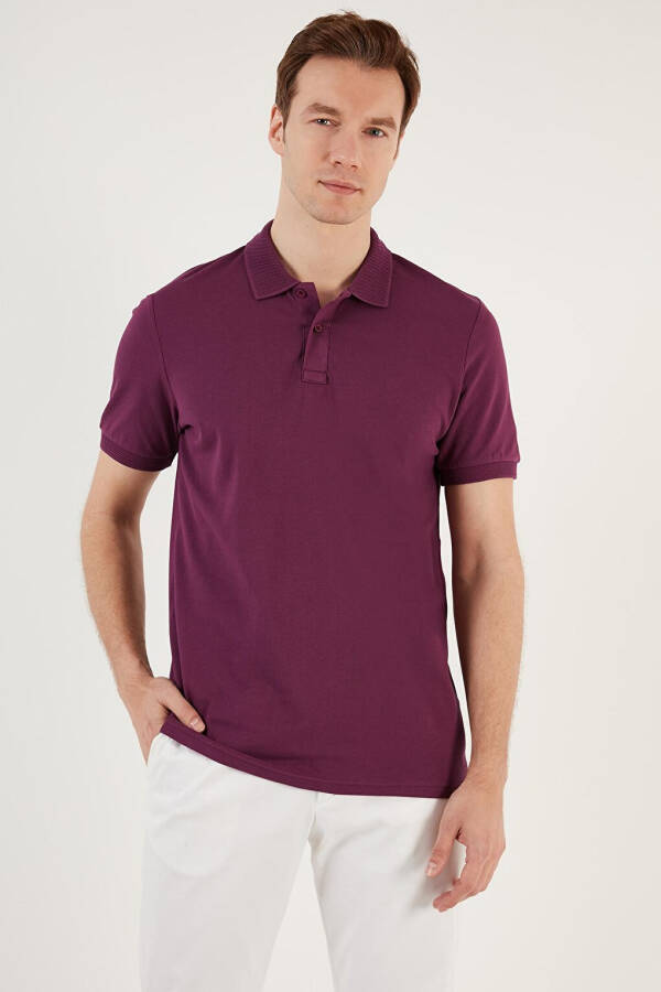 Cotton Regular Fit Buttoned Polo Collar T Shirt 5902739 - 20