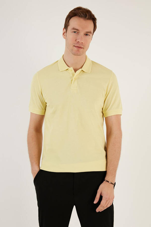 Cotton Regular Fit Buttoned Polo Collar T Shirt 5902739 - 16