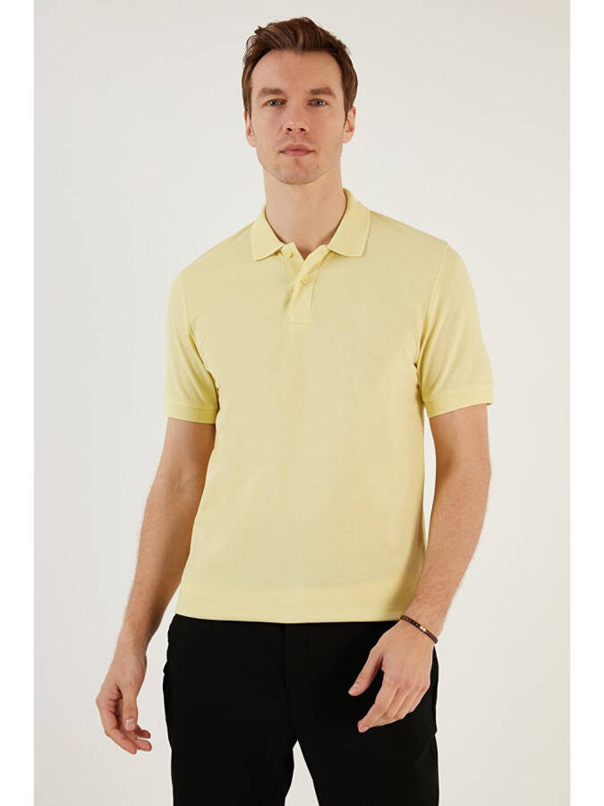 Cotton Regular Fit Buttoned Polo Collar T Shirt 5902739 - 3