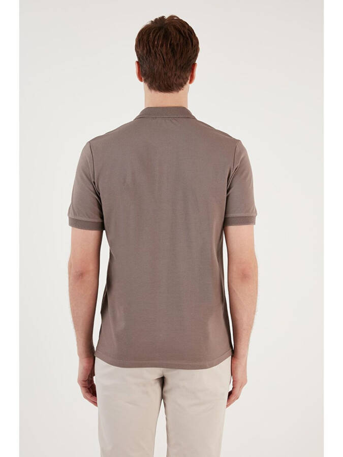 Cotton Regular Fit Buttoned Polo Collar T Shirt 5902739 - 6