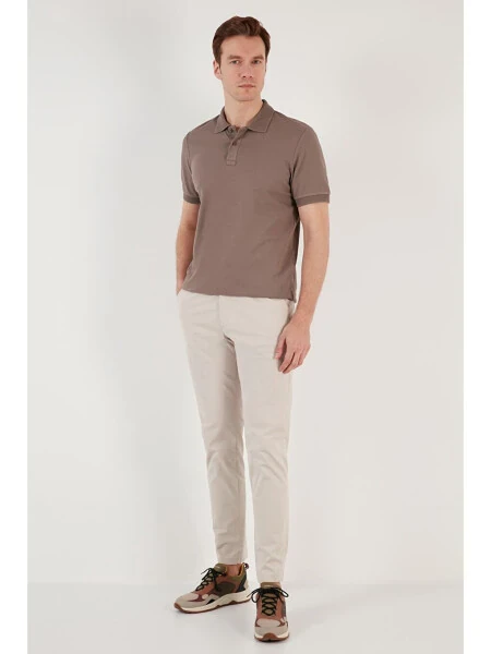 Cotton Regular Fit Buttoned Polo Collar T Shirt 5902739 - 10