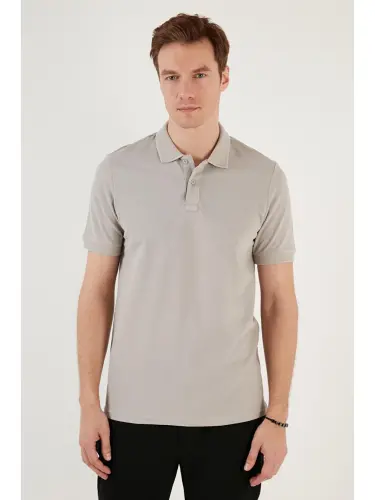Cotton Regular Fit Buttoned Polo Neck T-Shirt 5902739-Gray - 3