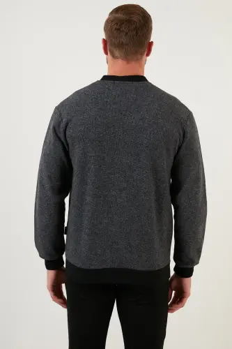Cotton Regular Fit Buttoned V-Neck Cardigan Men's Cardigan 456205-GRAY - 6