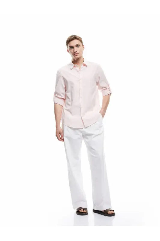 Cotton Regular Fit Classic Collar Long Sleeve Shirt - 1