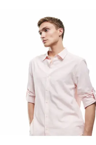 Cotton Regular Fit Classic Collar Long Sleeve Shirt - KOTON (1)