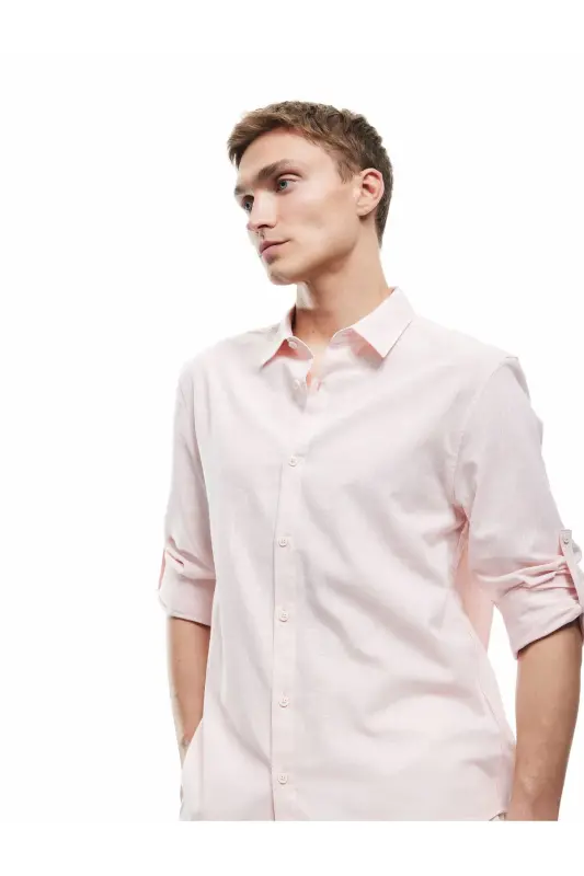 Cotton Regular Fit Classic Collar Long Sleeve Shirt - 2