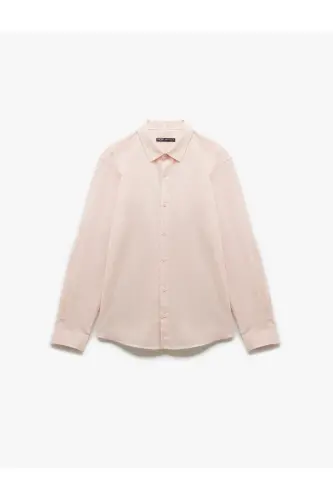 Cotton Regular Fit Classic Collar Long Sleeve Shirt - 3