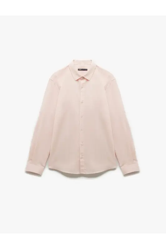 Cotton Regular Fit Classic Collar Long Sleeve Shirt - 3