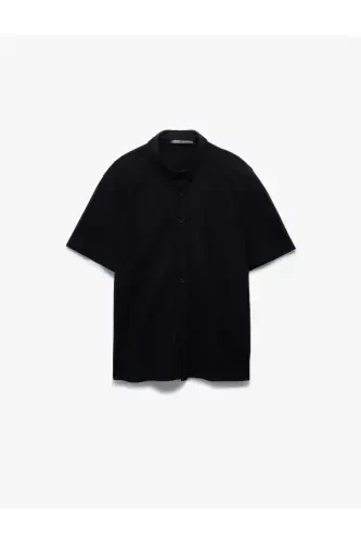 Cotton Regular Fit Pique Fabric Buttoned Collar Short S - 3