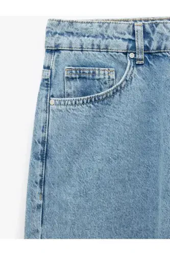 Cotton Regular Waist 90's Straight Fit Jean Trousers - 7