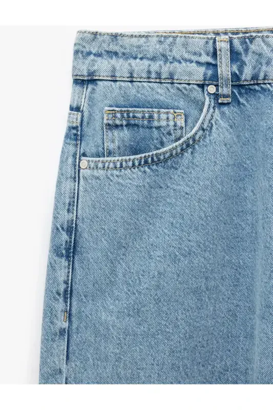 Cotton Regular Waist 90's Straight Fit Jean Trousers - 7