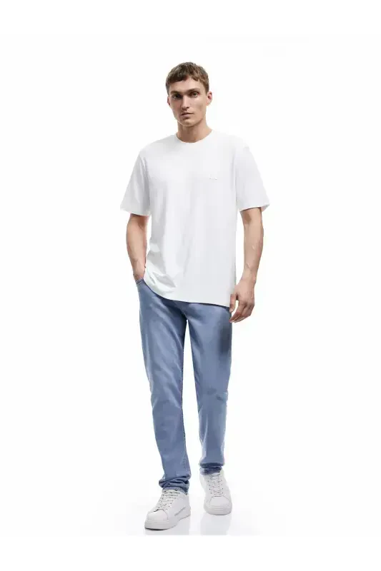 Cotton Regular Waist Slim Fit Jean Pants - Brad J - 1