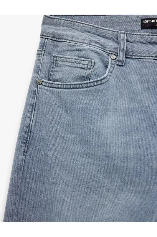 Cotton Regular Waist Slim Fit Jean Pants - Brad J - 7