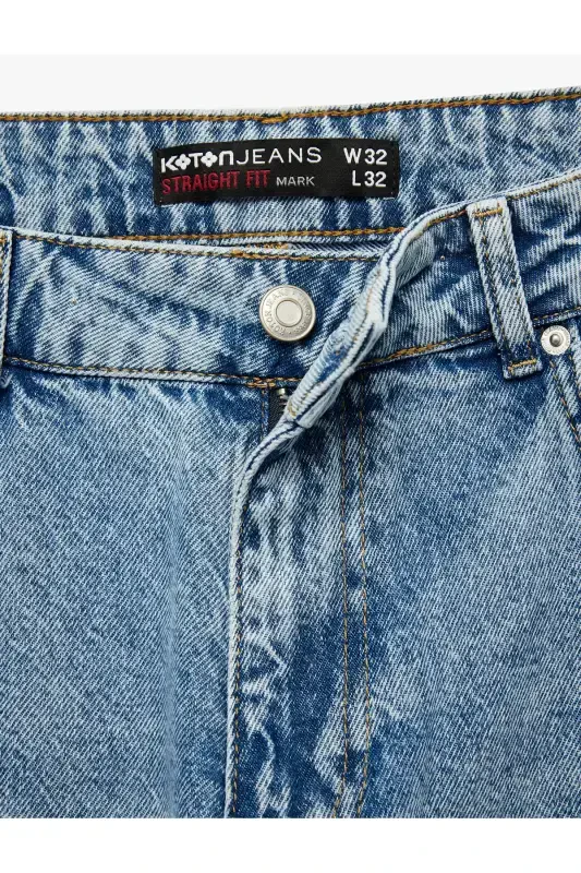 Cotton Regular Waist Straight Fit Jeans - Ma - 6