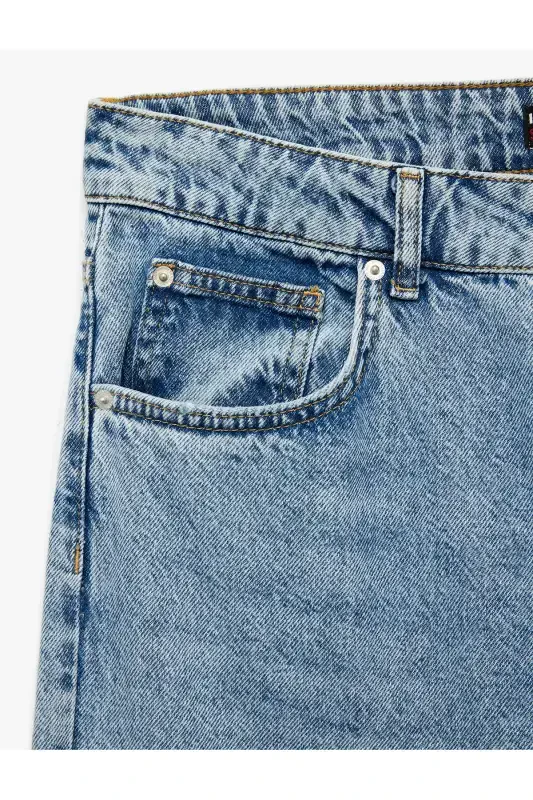 Cotton Regular Waist Straight Fit Jeans - Ma - 7