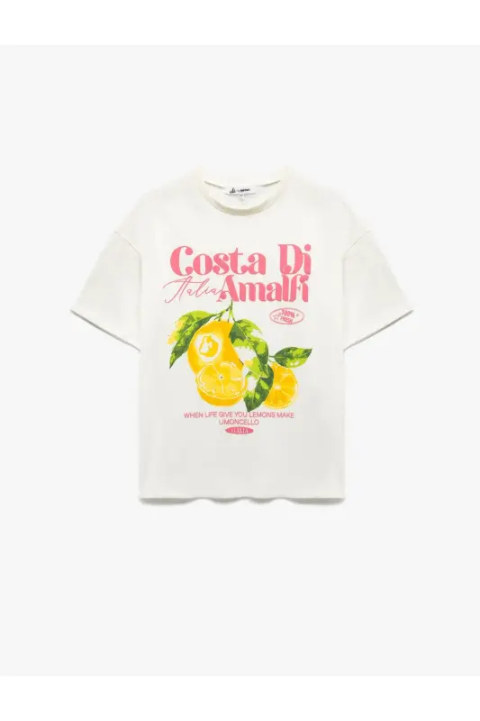 Cotton Relaxed Fit Crew Neck Short Sleeve Print - 2