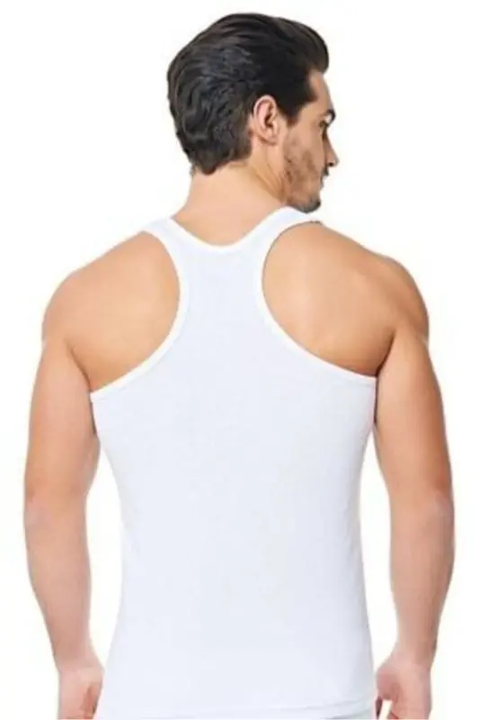 Cotton Rib Knit Sports Tank Top 6-Pack-White - TUTKU