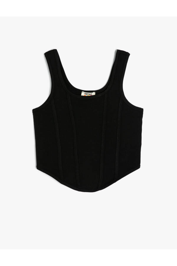 Cotton, ribbed, round neck, tank top. - 1