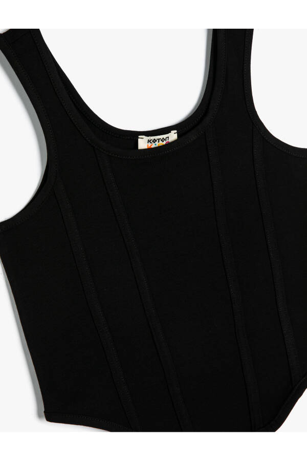 Cotton, ribbed, round neck, tank top. - 3