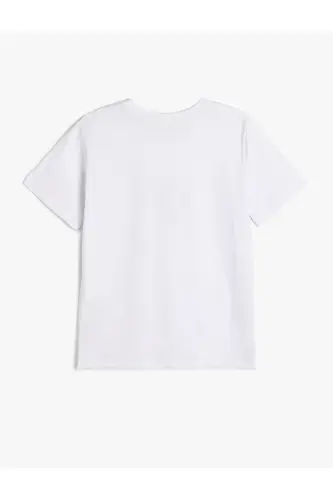 Cotton Seashell Print White Women's T-Shirt 5SAK50127EK - KOTON (1)