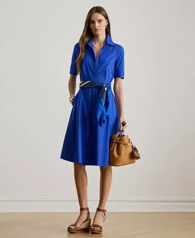 Cotton Shirtdress - Cruise Royal - 1