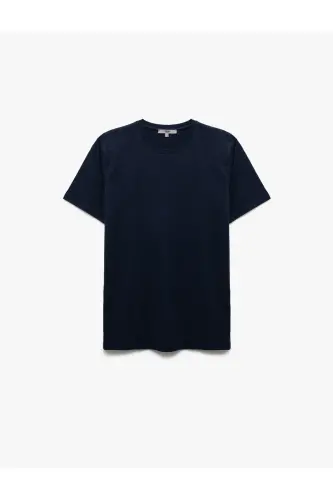 Cotton Short Sleeve Crew Neck Basic Men's Slim 